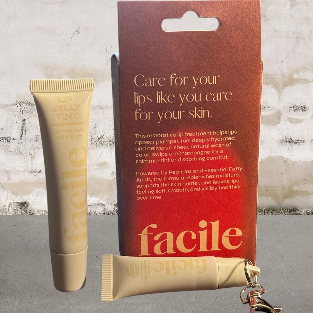Facile $22 Big & Little Lip Jelly Treatment Duo + Keychain NIB - Picture 2 of 4